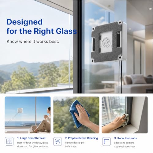 Image of Window Cleaner Robot with 4 Cleaning Modes, 8000Pa Suction Remote Control