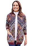 AmeriMark Women’s Fleece Cardigan Sweater –Lightweight Soft Long Sleeve Jacket Novelty 2X