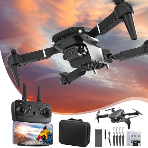 Drone with 1080P HD FPV Camera Remote Control with Altitude Hold Headless Mode Start Speed Adjustment, App Control, 3 Speed Gears, Gesture Control