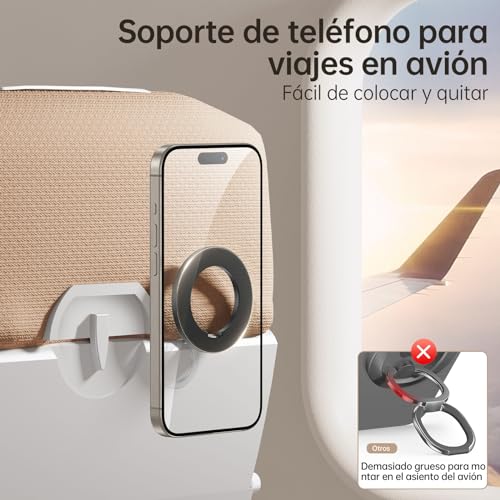 Soporte magnético para anillo y teléfono de avión ajustable para iPhone y Android 5