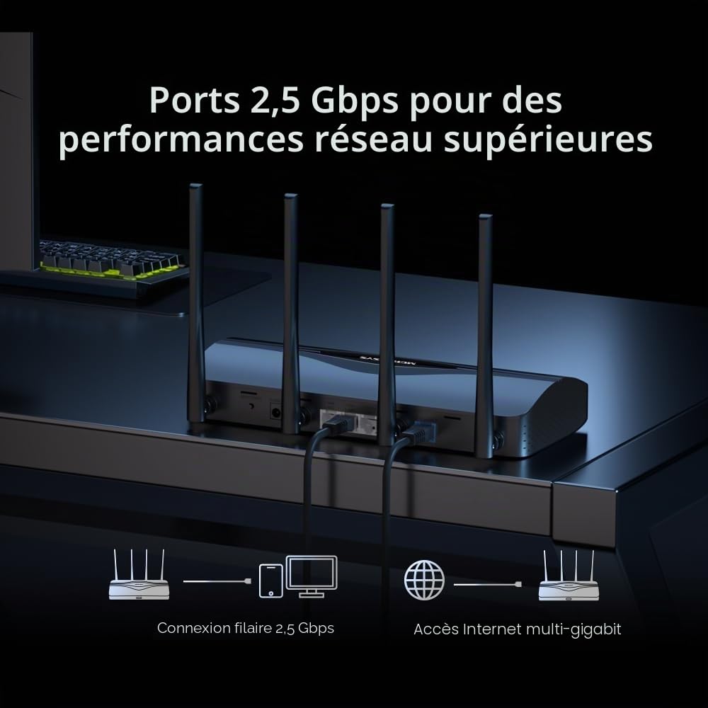 BE3600 Dual-Band Wi-Fi 7 Router SPEED:688 Mbps at 2.4GHz +2880 Mbps at 5GHz SPEC:4× Fixed Omni-Directional Antennas, 1× 2.5 Gbps