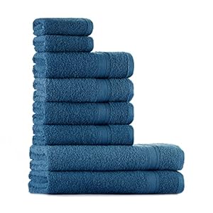 Tuiste Handdoeken Set Petrol Blauw | 100% Katoen | 8-Piezas | 2x Badhanddoeken (70x140), 4x Handdoeken (50x90), 2x Gastendoekjes (30x50) | Zacht en Absorberend
