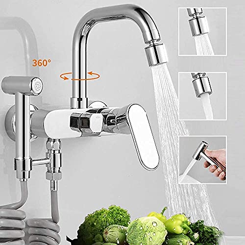 Mitigeur de robinet mural en cuivre pour baignoire à linge et évier moderne - 5