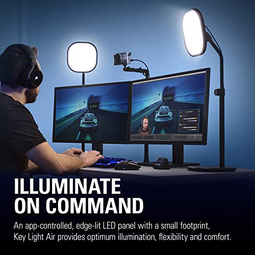 Image of Elgato Key Light Air, professional LED panel with 1400 lumens, multi-layer diffusion technology, app-enabled, color temperature adjustable for Mac /Windows /iPhone /Android