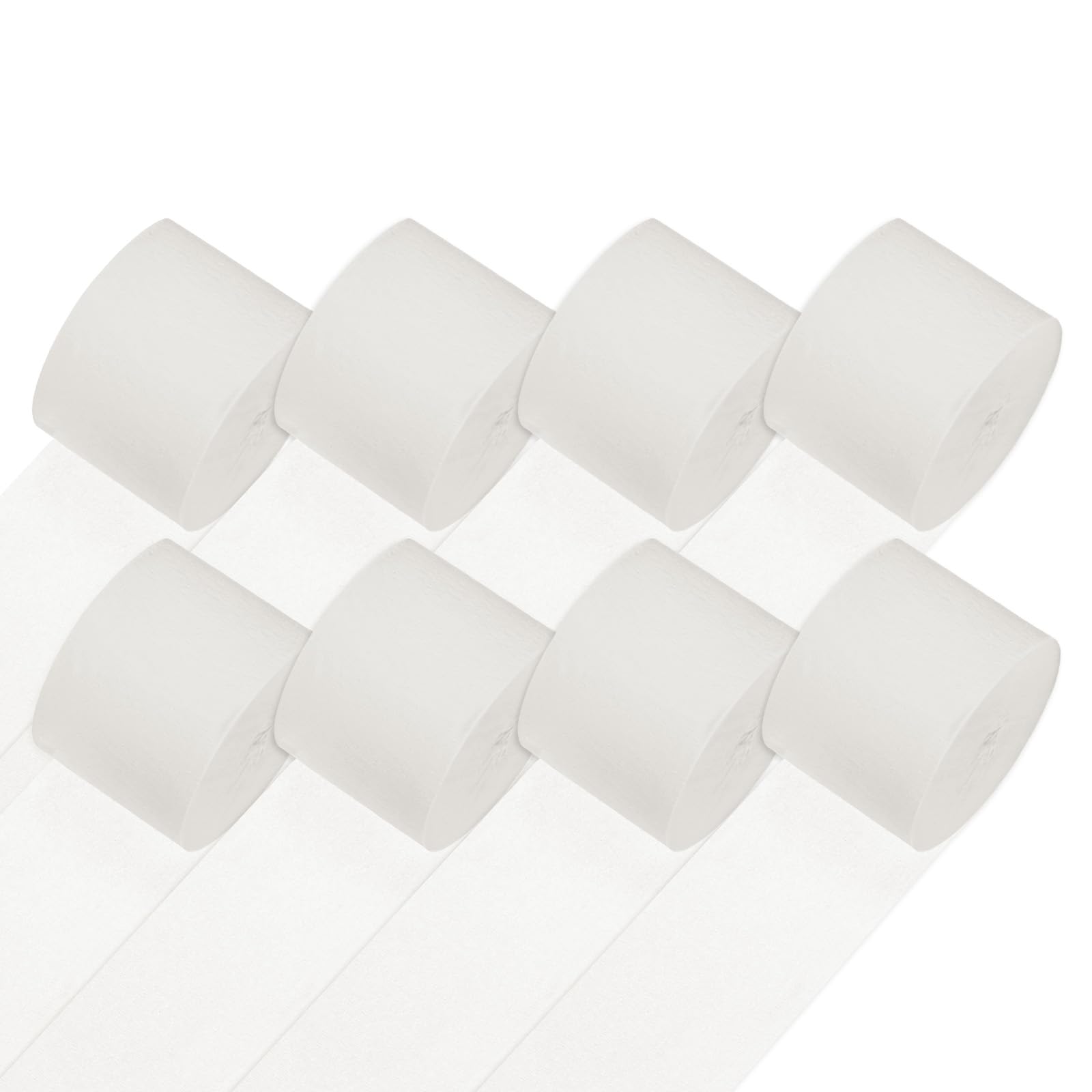M METERXITY 8-Rolls Crepe Paper Streamer, 656ft Crepe Streamers Party Decorations for DIY/Halloween/Christmas/Party Supplies [Light Yellow-1.8 Inch x 82 Ft/Roll]