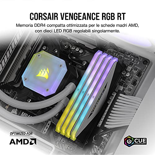 Memoria RAM Vengeance RGB RT 32GB DDR4 3200MHz per Desktop, Bianco - Immagine 1