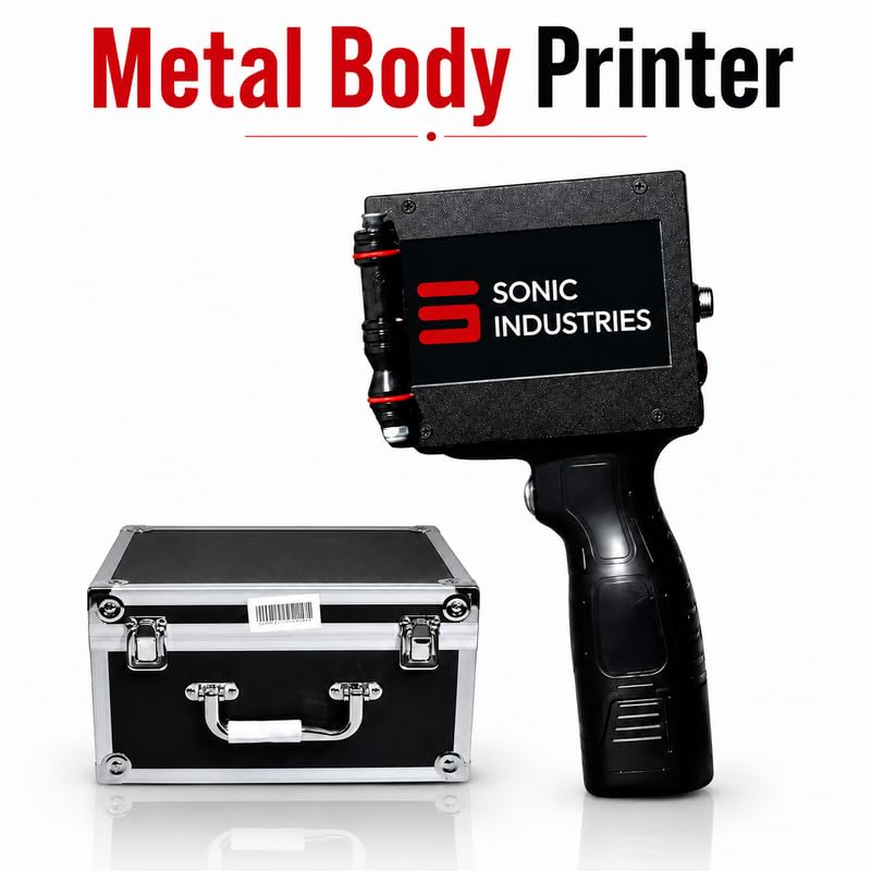 Image of SONIC INDUSTRIES Metal Body Handheld Thermal Inkjet Printer for MRP, Batch Code, Date, Expiry, Barcode & QR Code Printing