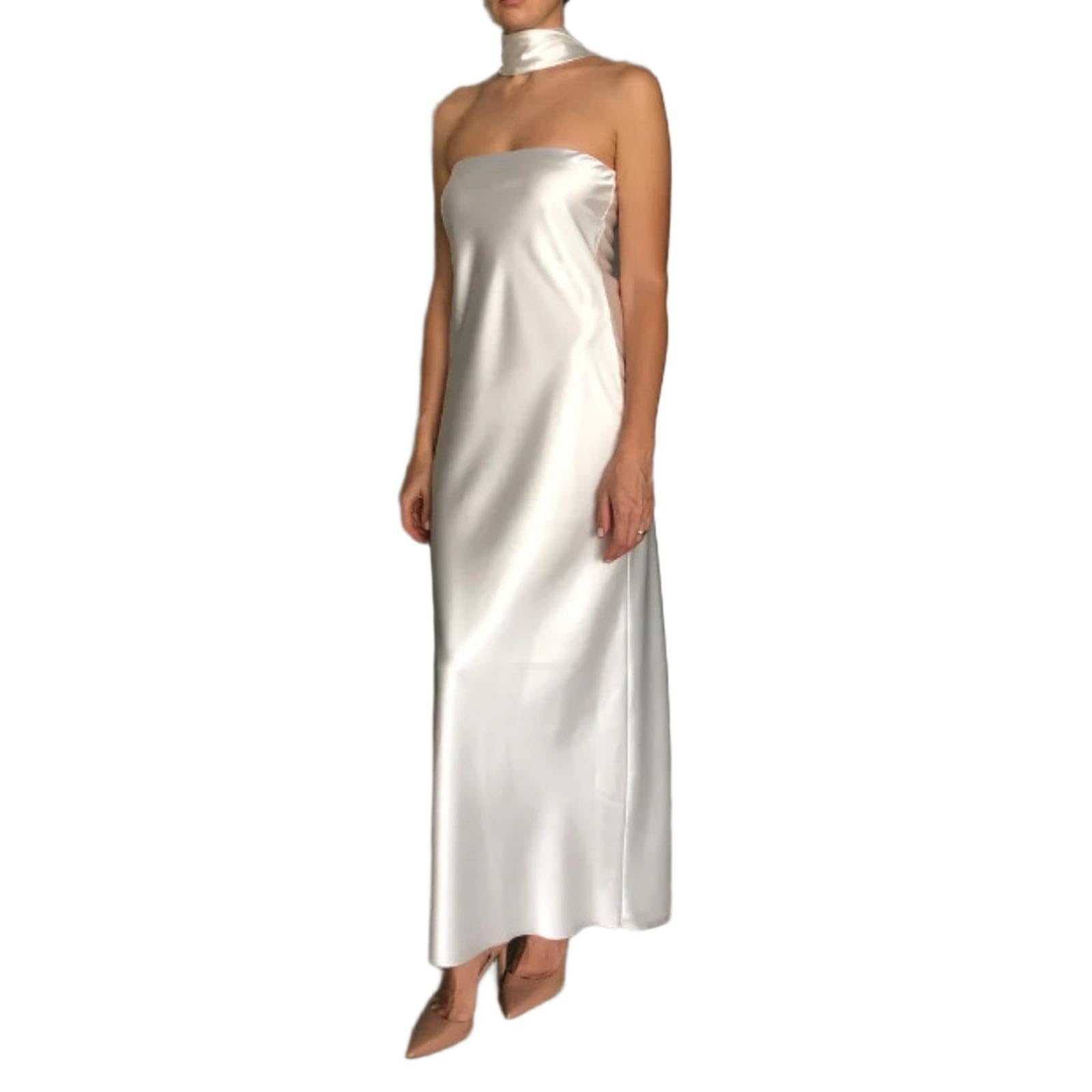 GFZMF - Vestito da donna in raso con spalline sottili, vita alta, linea ad A, cravatta laterale, abito midi per serate, matrimoni, ospiti, vacanze estive