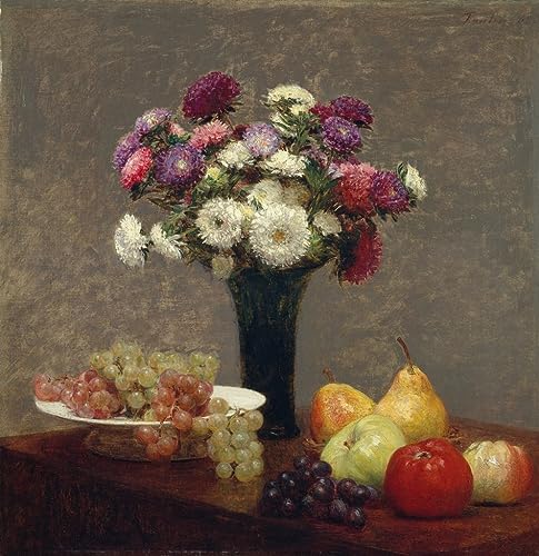 Affiche Peinture Asters et fruits Fantin-Latour 60x90cm pour salon
