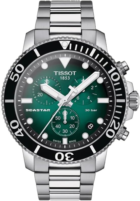Tissot Seastar Chronograph Green Dial Men's Watch T1204171109101 - Image 1 of 6