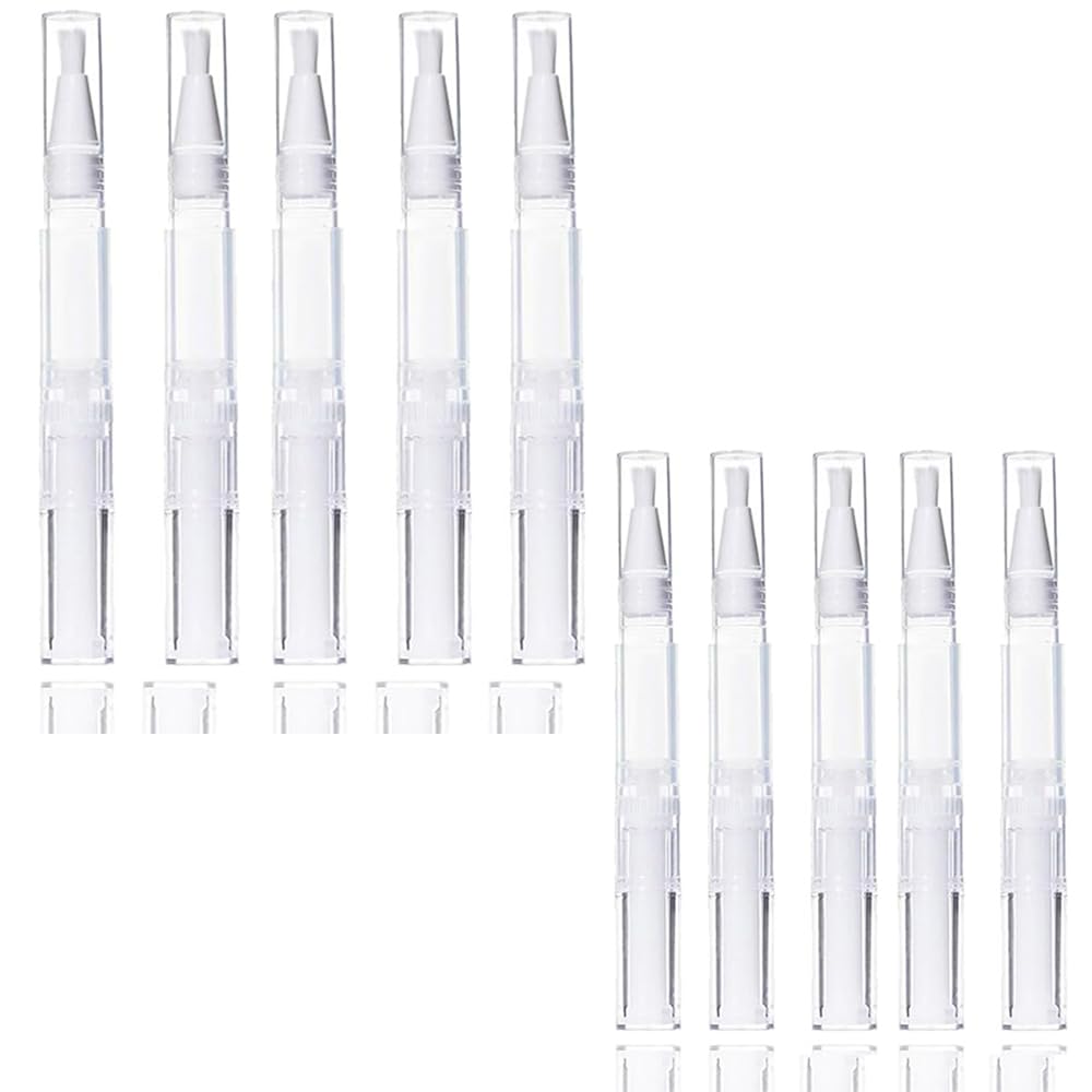 ツイストペン 5本入り 3ml 5本入り 5ml 詰め替え 透明 回転式 PP素材 チューブ ブラシ ねじれブラシ 空のネイルオイルペン リップ 旅行小物 香水 出張用 化粧品小分け