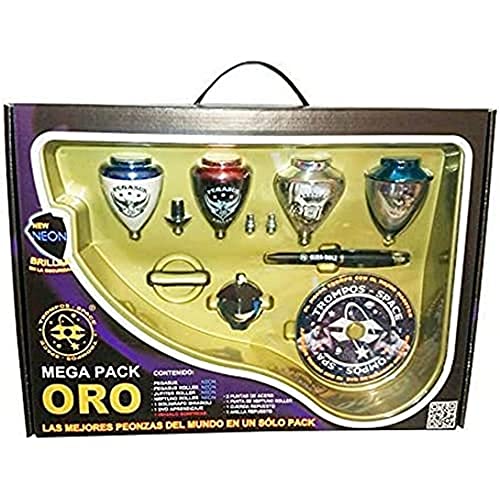 Xtreme Mega Pack Oro Neon - Maletín peonzas, color oro neón (Space 008000041)