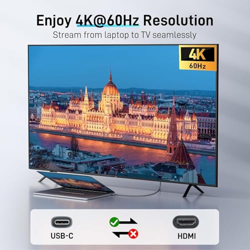 RXKJ USB-C to HDMI Cable 6Ft, 4K, USB 3.1 - Image 5