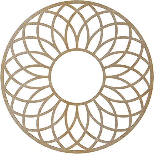 Image of Ekena Millwork 30 inchOD x 10 1 /4 inchID x 3 /8 inchT Cannes Wood Fretwork Pierced Ceiling Medallion, Hickory