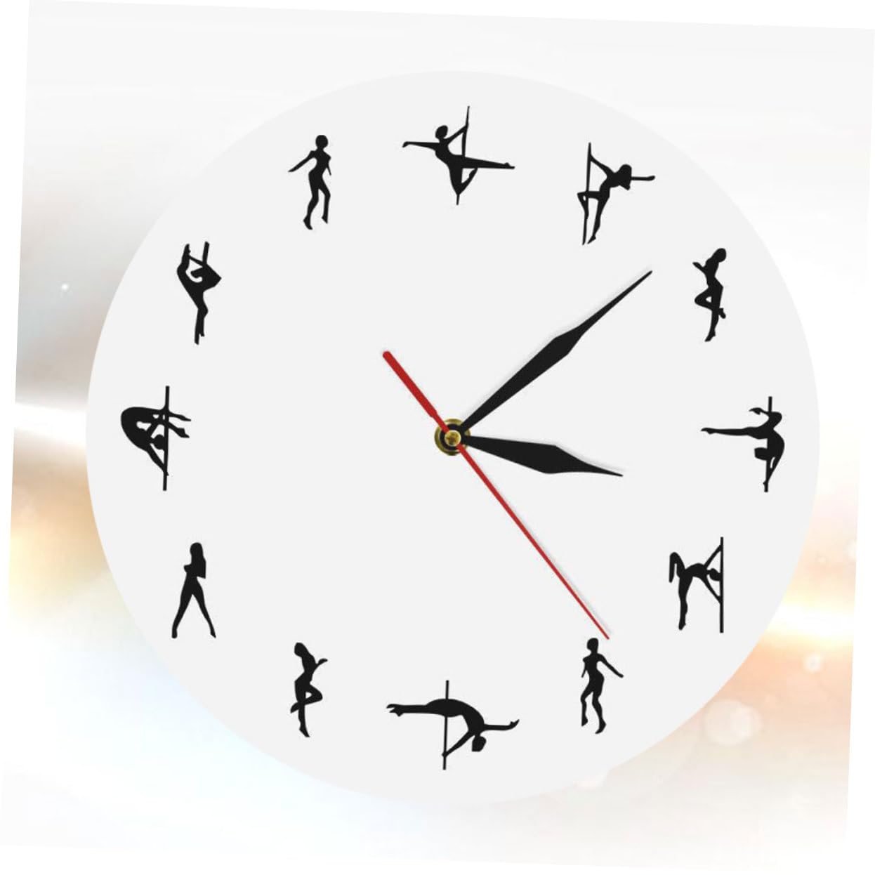 SOIMISS Horloge Murale Décorative Style Simple et Chic en Acrylique Aiguilles Silencieuses Facile à Suspendre Couleur Noir ou Blanc pour Chambre ou Bureau