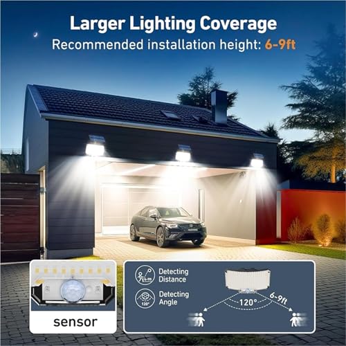 Projecteur solaire puissant extérieur IP65 à 3 modes LED - 6