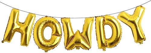 Decoraciones de fiesta Howdy, decoración de fiesta de vaquero occidental, globos de aluminio de howdy, pancarta de globo de vaca para despedida de