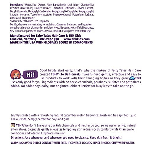 Tbh Kids Gentle Face Wipes For Kids, Preteens, And Teens With Sensitive Dry Oily Skin - Gentle Facial Cleanser And Hydrating Facewash For Girls And Boys - Sulfate Free, Paraben Free - 30 Individual Wipes #TOP1