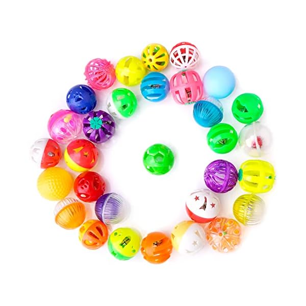 Chiwava Plastikglocke Katzenball Katzen Kätzchen Verfolgung Spielzeug Größe 1,6 "~ 1,8" 8 Arten sortierte Farbe – Bild 10