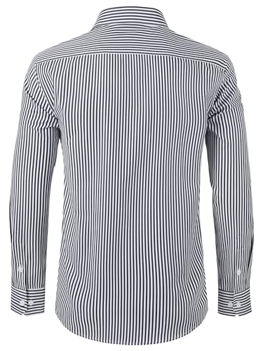 Grade 4 Wrinkle-Resistant Long Sleeve Striped Button-Down Shirt for Men Mens Dress Shirts4