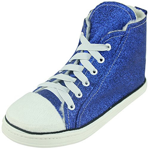 Home Slipper Women's Winter Warm Fleece Lined Fashion Fun Slipper Boots Lounge House Relaxed Shoes,Shining Blue,US 11