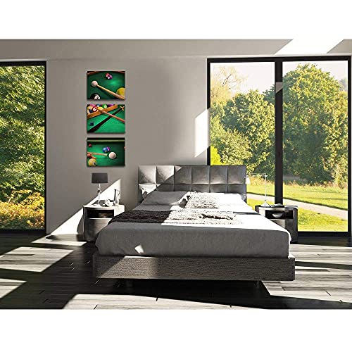 Homeoart Pool Room Decor Painting Billiard Wall Art Sports Theme Decor Picture Canvas Prints Gallery Wrapped 12"X16"X3 Panels #TOP2