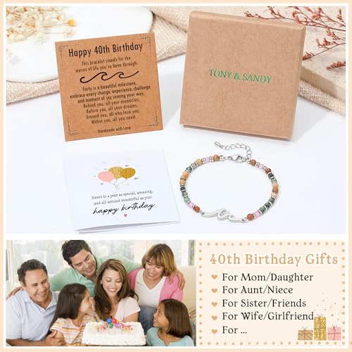 Image of TONY & SANDY Friend Gifts for Women, Unique Birthday Gifts for Women, Sister Gift from Sister, Wave Bracelet, Christmas Stocking Stuffers for Woman Female, Bestie Friendship Bracelets