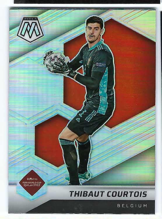 THIBAUT COURTOIS 2021-22 Panini Mosaic Road to FIFA World Cup Qatar 2022#188 SILVER PRIZM PARALLEL Soccer Card Real Madrid CF Belgium
