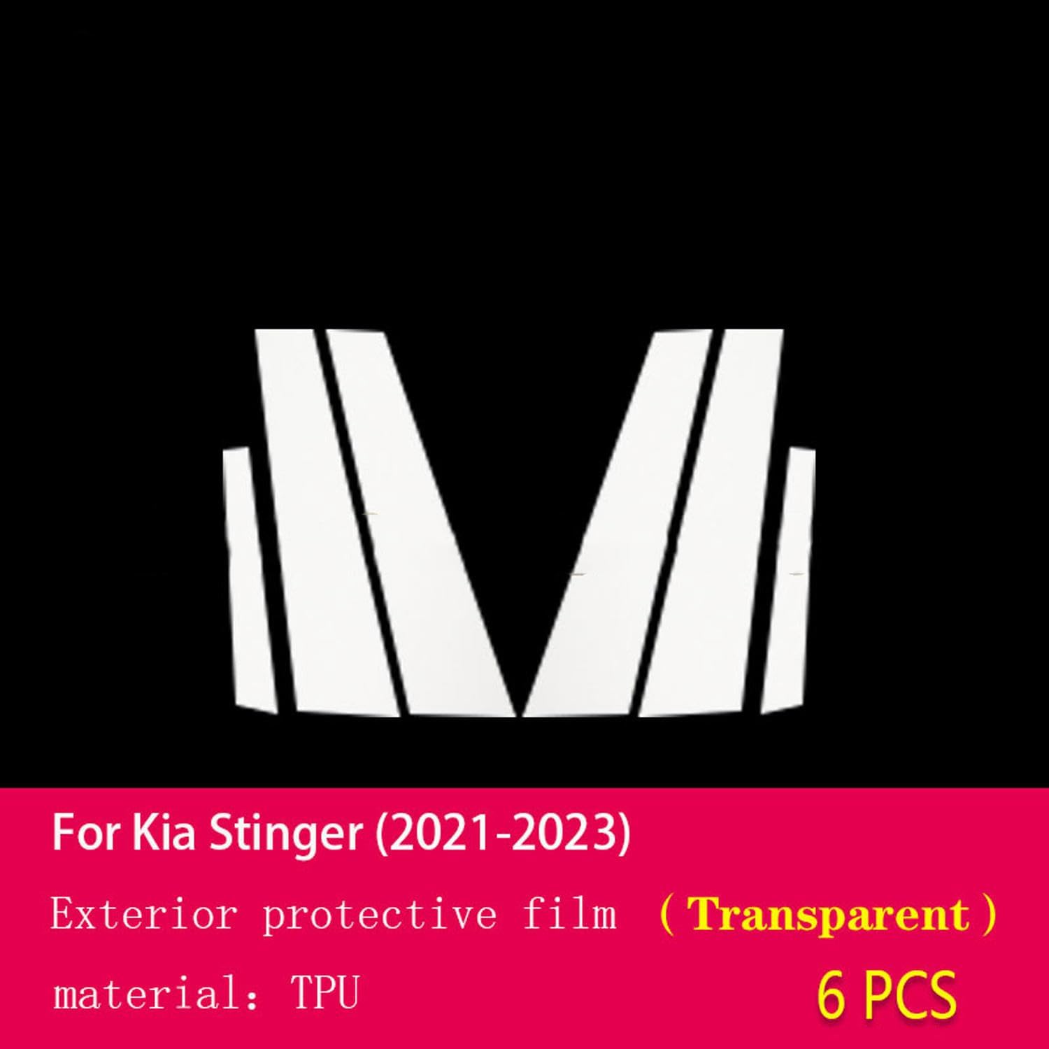 LAVIYE Car Exterior PPF Paint Protective Film Anti-Scratch of Window Pillar Strip TPU Transparent Film Repair,for Kia Stinger 2021-2023