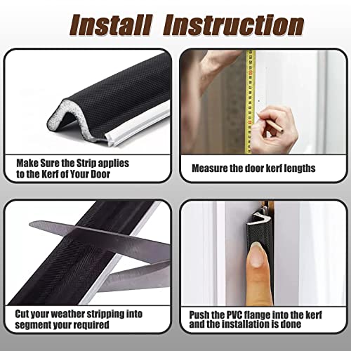 26 Ft Door Frame Kerf Non-Adhesive Weather Stripping Seal Strip Pu Foam, Pe Cover, Groove Slot Installation For Large Gap, Sound Heat Insulation, Dust Water Moisture Prevention (26Ft, White) #TOP4