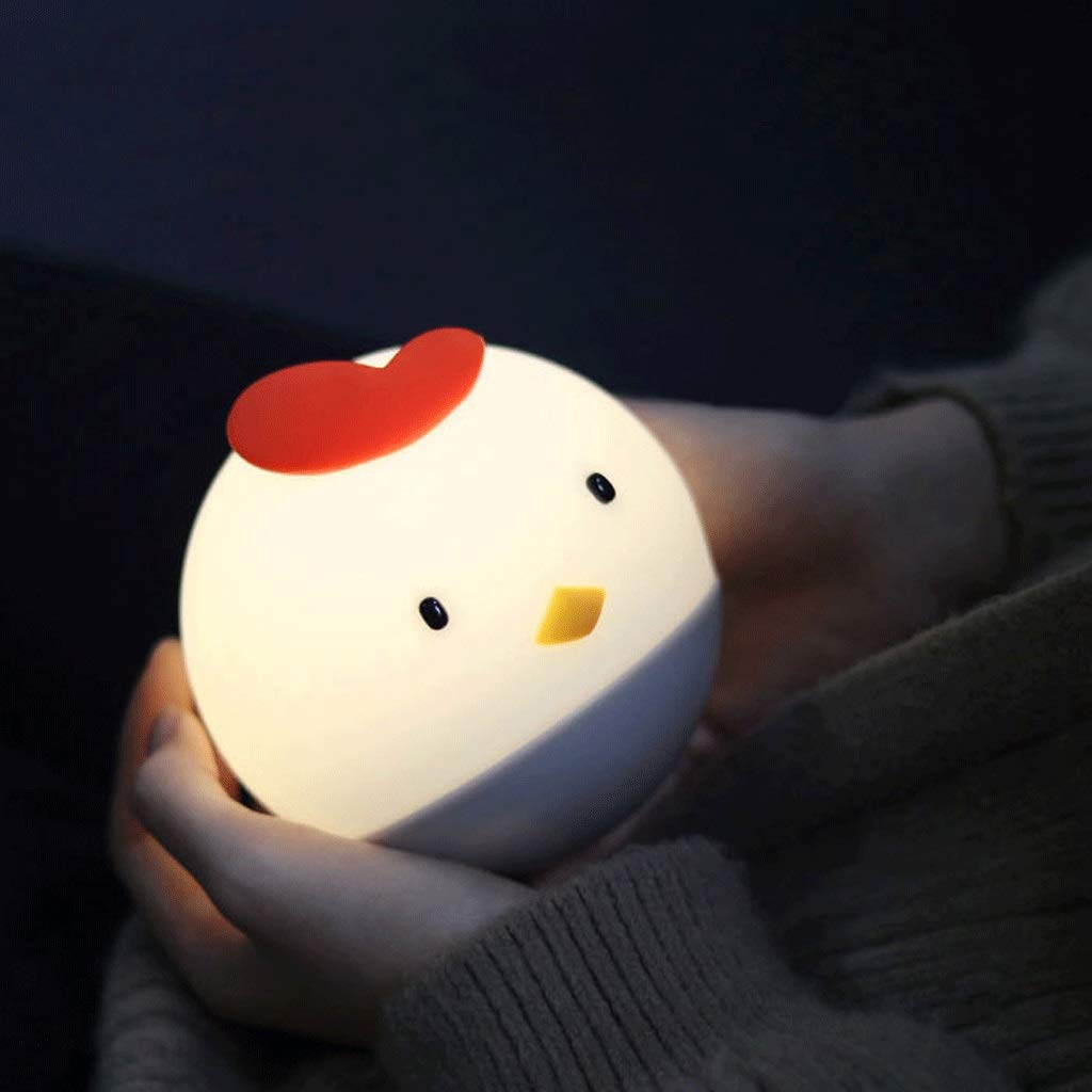 ADITAM Creative Nouveauté Poussin Veilleuse Animal Mignon Silicone Bébé Veilleuse Portable Et Rechargeable Lampes Changeantes pour Les Chambres Double The Comfort
