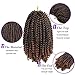 3 Pack Spring Twist Hair Braiding Hair Ombre Brown Spring Twist Bomb Twists Ombre Colors Braiding Crochet Hair Synthetic Fluffy Hair Extensions 8inch 110g(T1B-30)