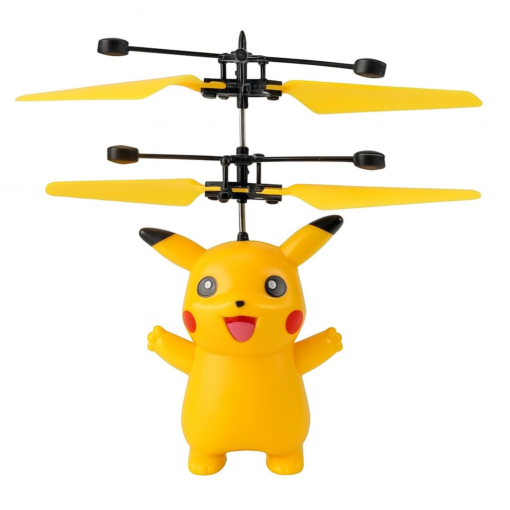 – Fitto Pokemon Cartoon Helicopter Toy for Kids – Fun Interactive Flying Toy with Light & Sound Effects, Suitable for Gift Boys and Girls – Safe, Durable, and Easy to Use