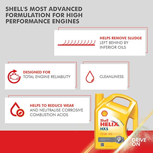 Image of Shell Helix HX5 15W-40 API SN Premium Mineral Engine Oil for Diesel & Petrol Cars (3 L)