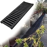 GFLPSQIA piovana scolo canaletta Griglie di Drenaggio in Resina Nera, Copertura per Canale...