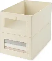 Caixa Organizadora 18L Dobrável com Visor Transparente | Cesto Multiuso para Closet, Armário, Lavanderia e Quarto (2)