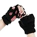 Mitaine Femme Fille Hiver Mitaine Patte de Chat Gants Peluche Femme Fille Moufle Demi-Doigt Hiver Gants Mignon pour Femme Fille Gants Polaire Chaud Moufle en motif de Cartoon