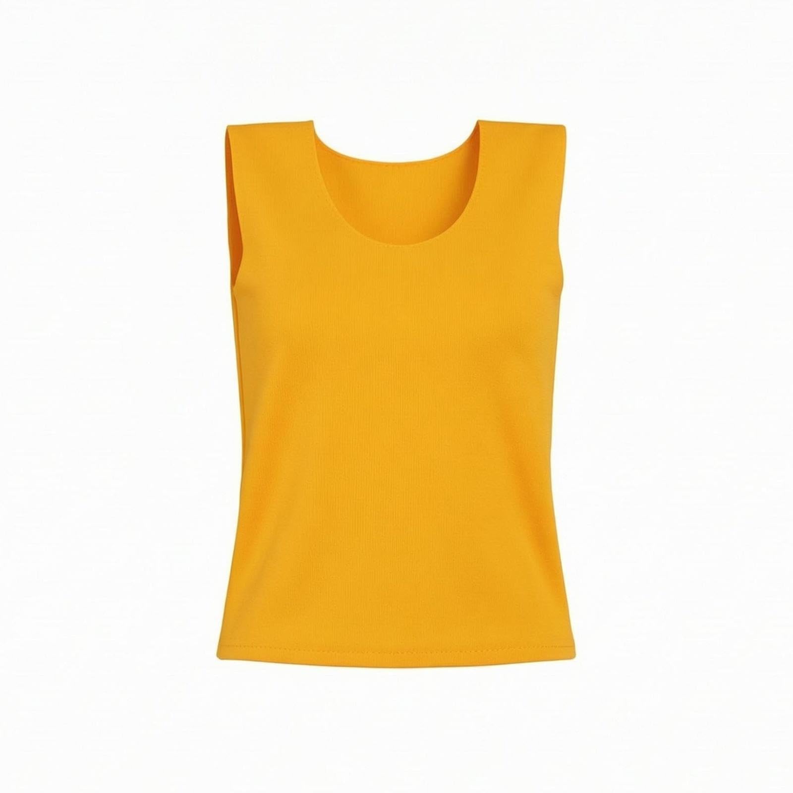 BJD Doll Vest Broad Straps Wide-Shoulder Vest Close-Fitting Sleeveless Top Dark Yellow-image-7