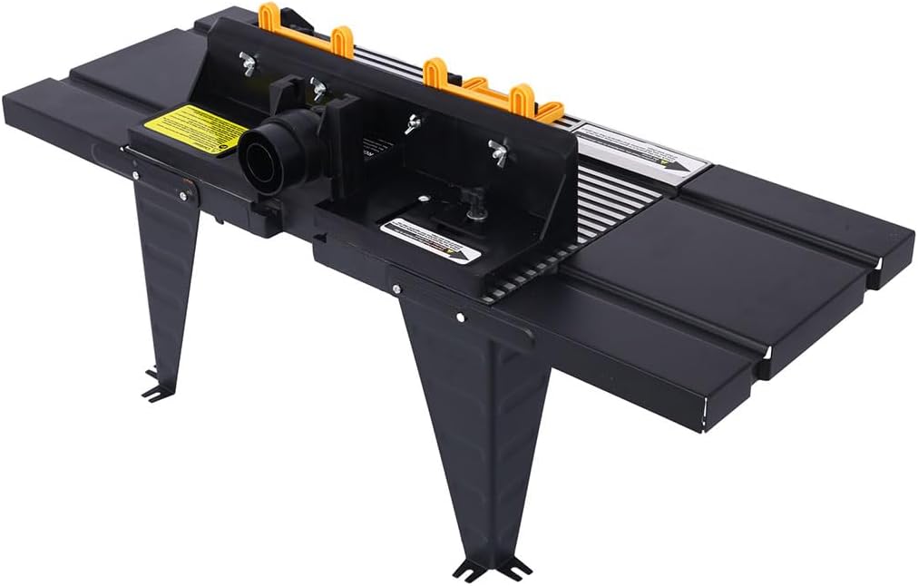Electric Router Table, Universal Benchtop Router Table with Steel Stand & Adjustable Fence Wood Working Router Table, Safety Guard & Miter Gauge for Woodworking, Craftsman Tool,Black