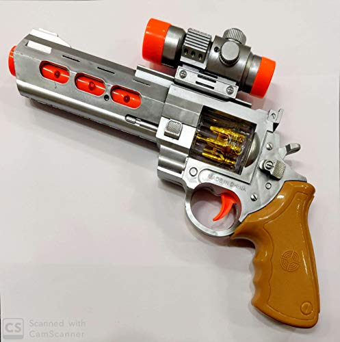 Image of Negi Super Flash Electric Gun with Flashing Lights, Firing Sound, Vibration and Revolve 30cm Long Gun