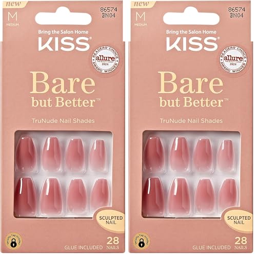KISS Bare But Better TruNude Fake Nails Nude Nail Shades Manicure...
