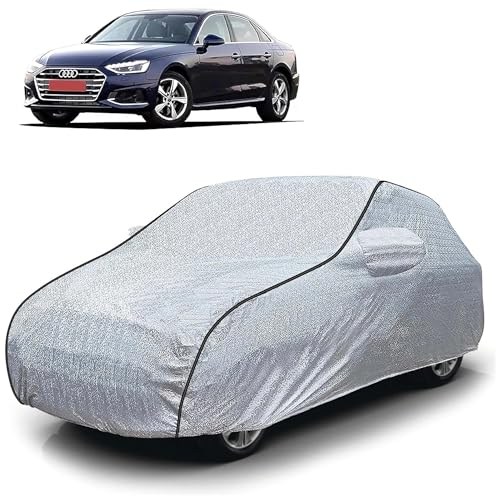 Image of Sulfar 100% Waterproof Car Body Cover Compatible with Mirror for Audi S40 (Triple Stitched, Full Bottom Elastic, Magic Silver with Black Piping)