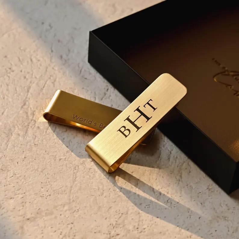 Personalized Money Clip, Custom Engraved With Monogram, Date or Logo, Meaningful Gift for Husband Son Groomsmen Dad,Fathers Day Anniversary Wedding Gift3