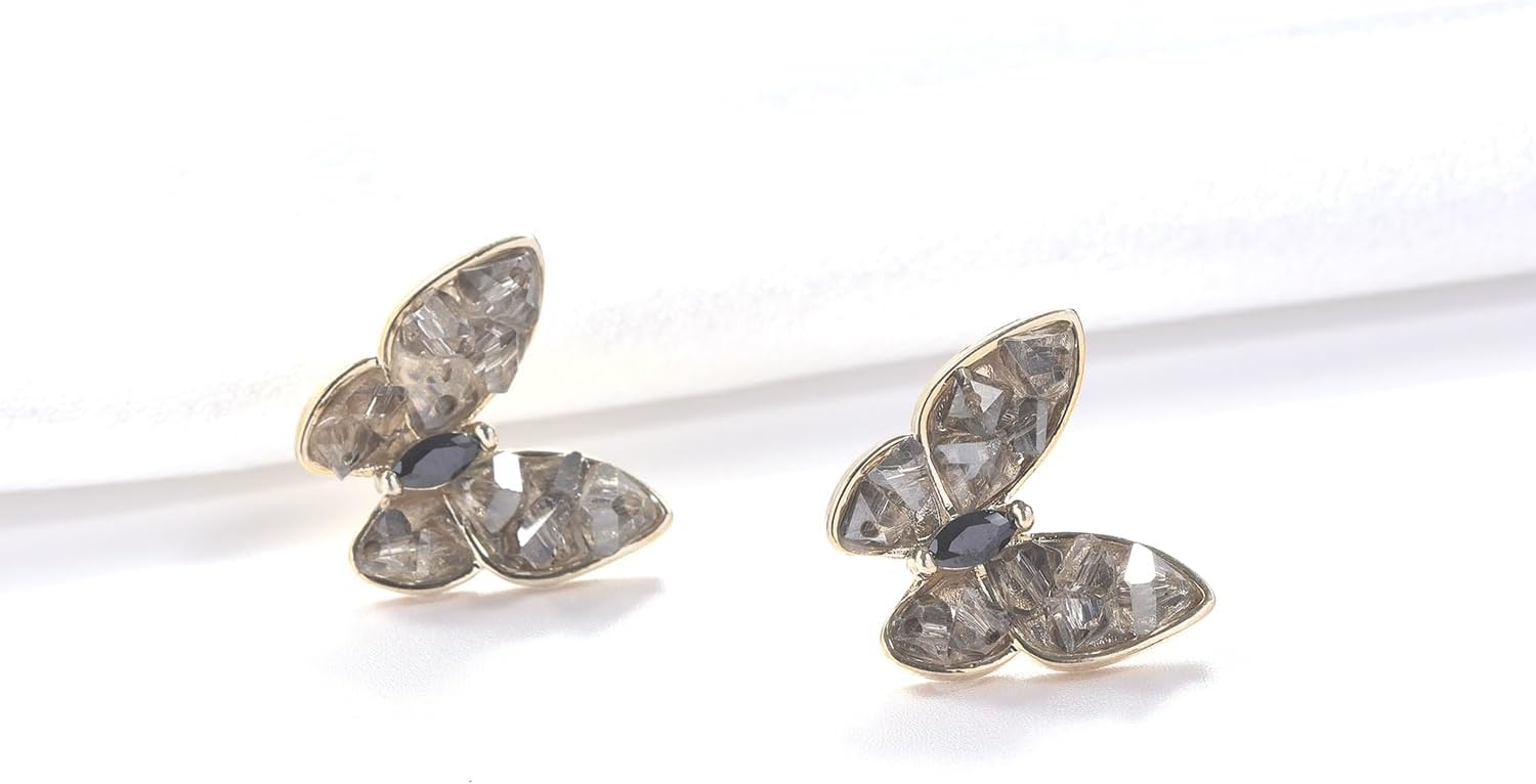 YOQUCOL Butterfly Shape Golden Stud Earrings for Women - Image 5