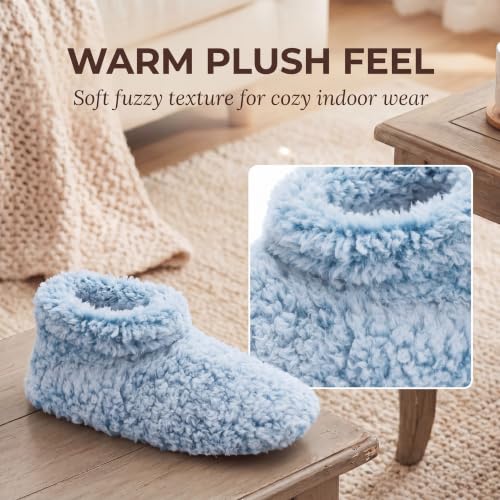 Image of Cozylook Fuzzy Slippers for Women Indoor Soft Sole Slipper Socks | Warm plush feel, non slip grippers, easy step-in, flexible bottom, bedroom and home wear