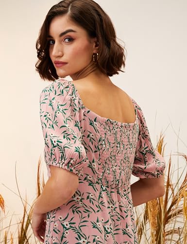 Image of Amazon Brand - Eden & Ivy Women's Crinkled Rayon Empire One Piece Midi Length Tiered Dress (Available in Plus Sizes)