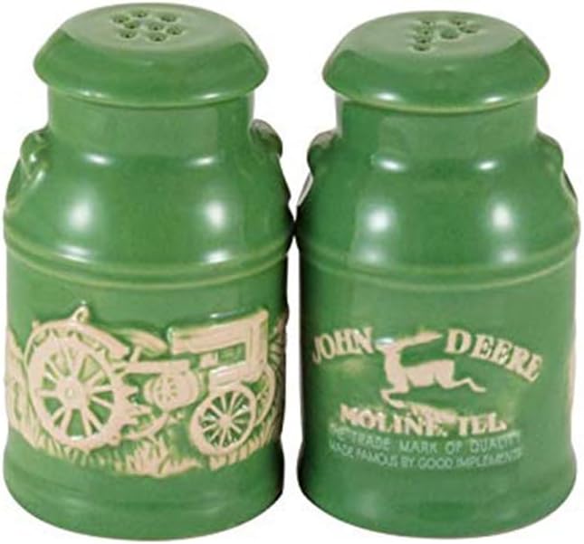 John Deere Raised-Relief Milk Can Salt & Pepper Set