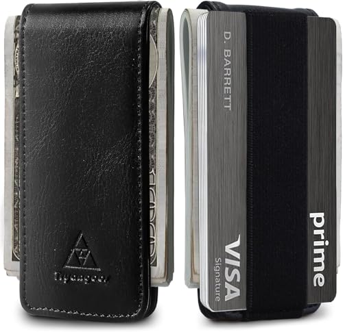 Magnetic Money Clip for Men Leather Money Clip with elastic band Slim Money Clip Holds 5 credit card and10 Bills