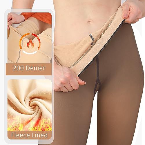 G&Y Fleece Lined Tights for Women -Therma Leggings Opaque Warm Winter Pantyhose2