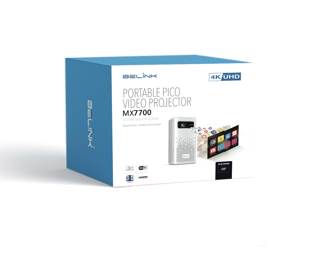 Belink MX7700 Smart Pico Video Projector packaging